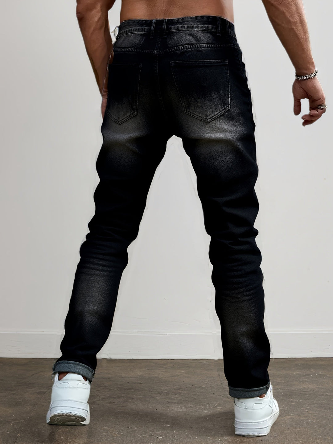Rugged Straight-Leg Jeans for Men