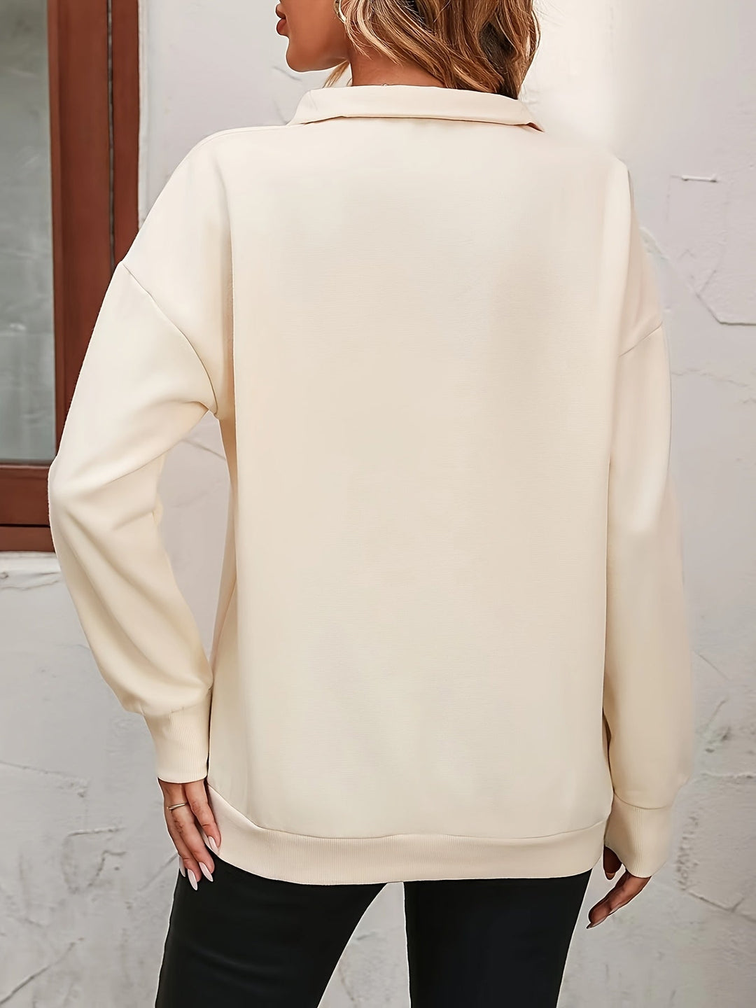 Relaxed Half-Zip Sweatshirt for Women, Plus Size