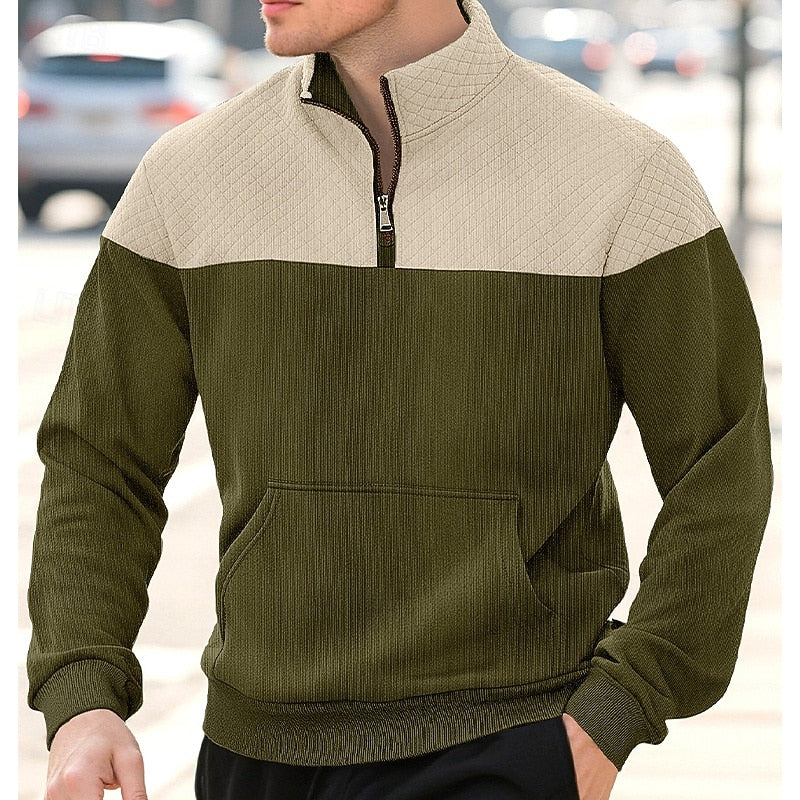 Quarter-Zip Pullover for Men, Plus Size