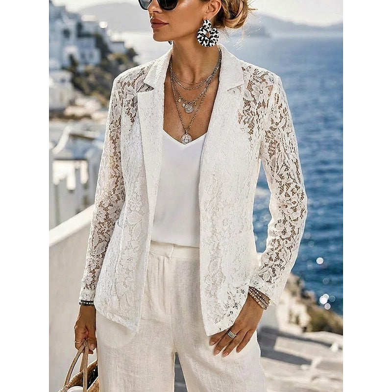 Openwork Blazer for Women, Refined Style