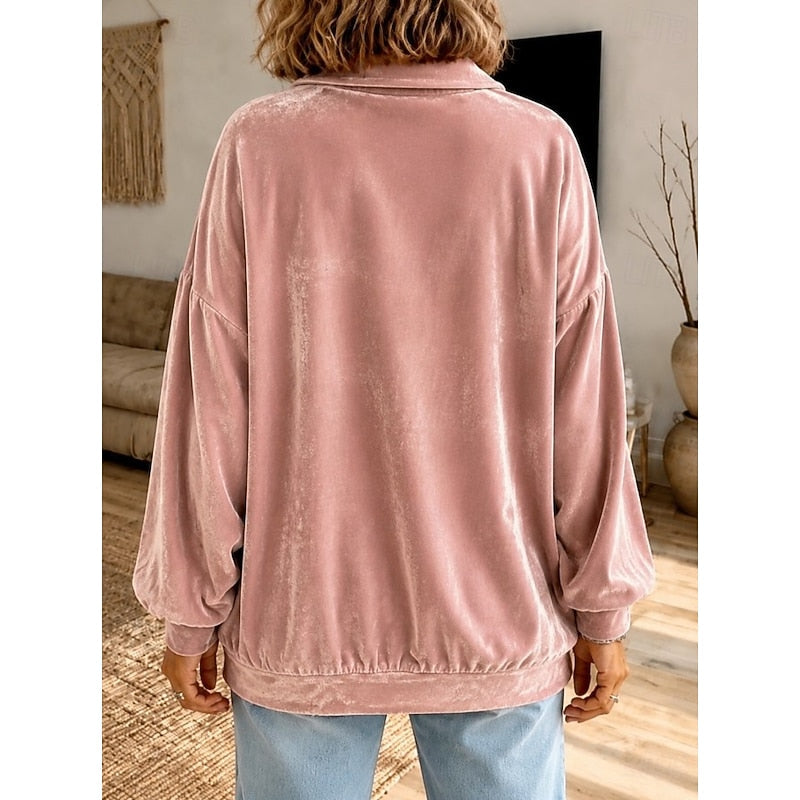 Collared Pullover for Women, Relaxed Style