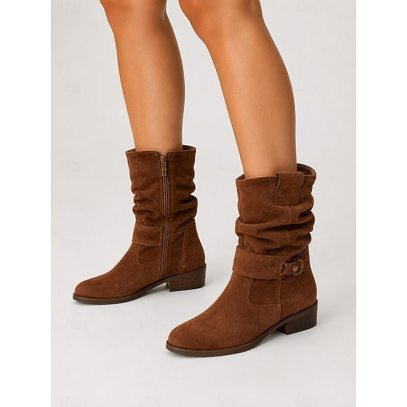 Women's Slouchy Buckle Ankle Boots
