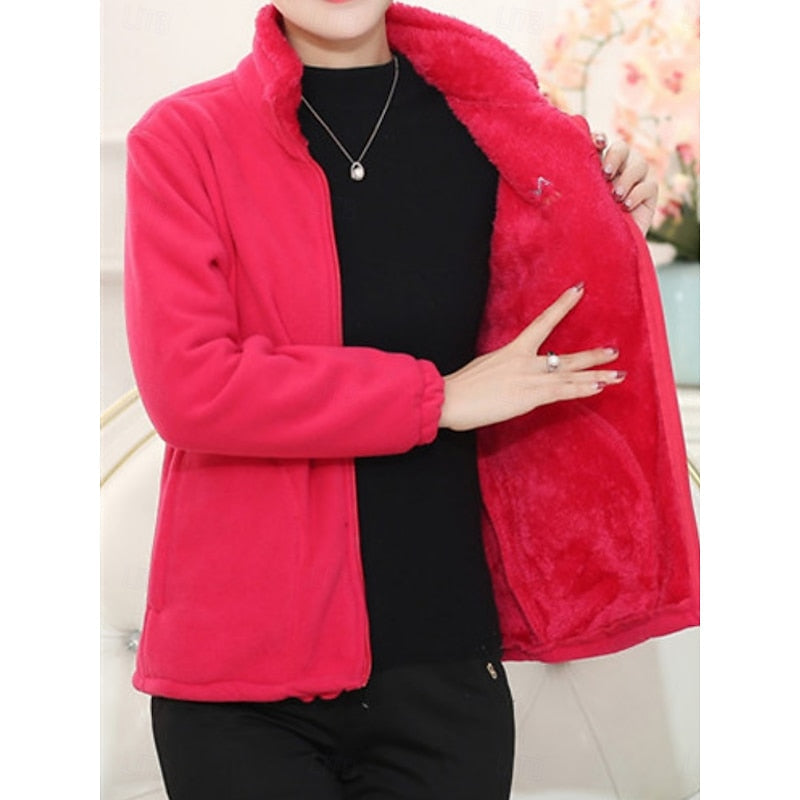 Cozy Stand-Collar Jacket for Women, Plus Size
