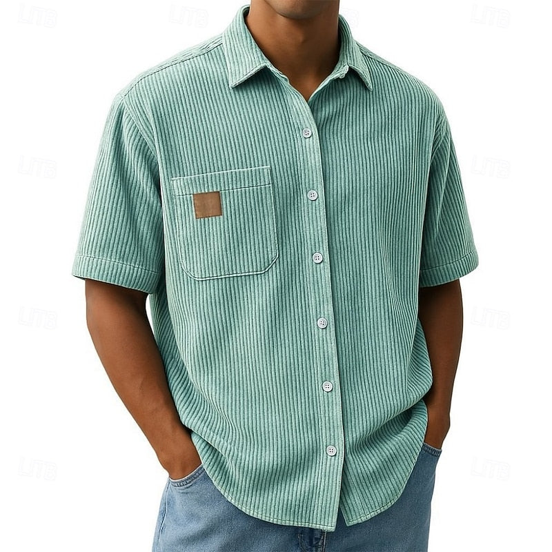 Short Sleeve Shirt for Men, Textured Style