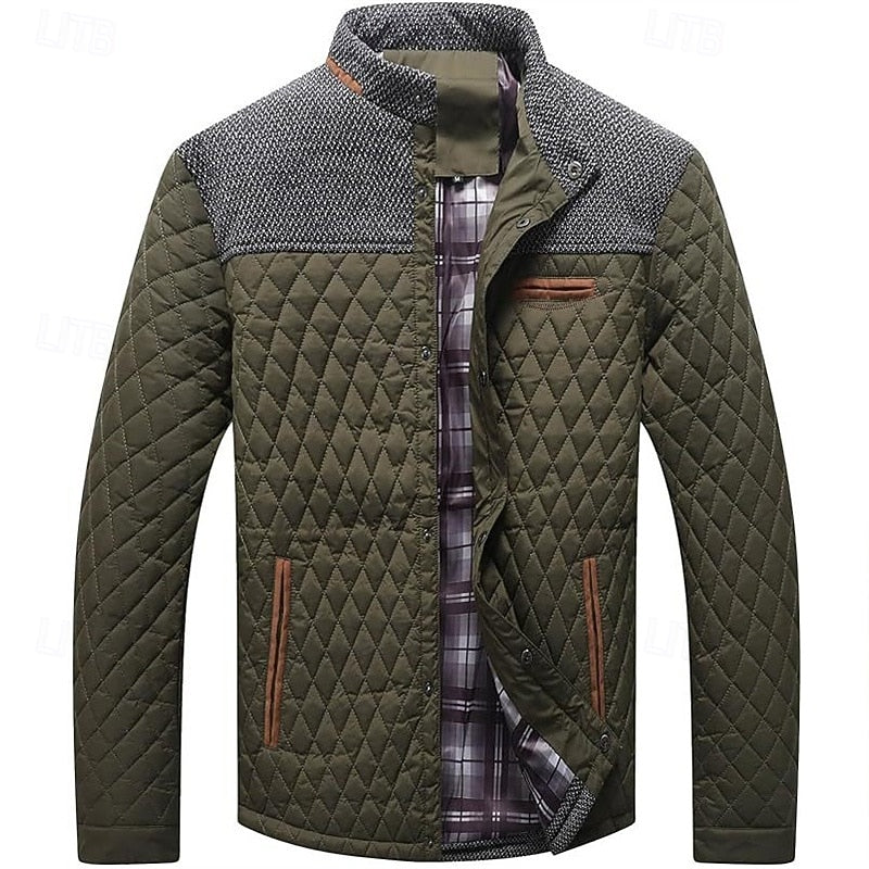 Men's Quilted Stand-Collar Jacket