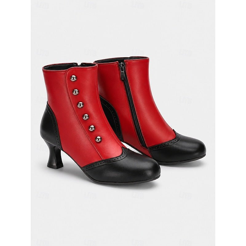 Buttoned Ankle Boots for Women, Vintage Style