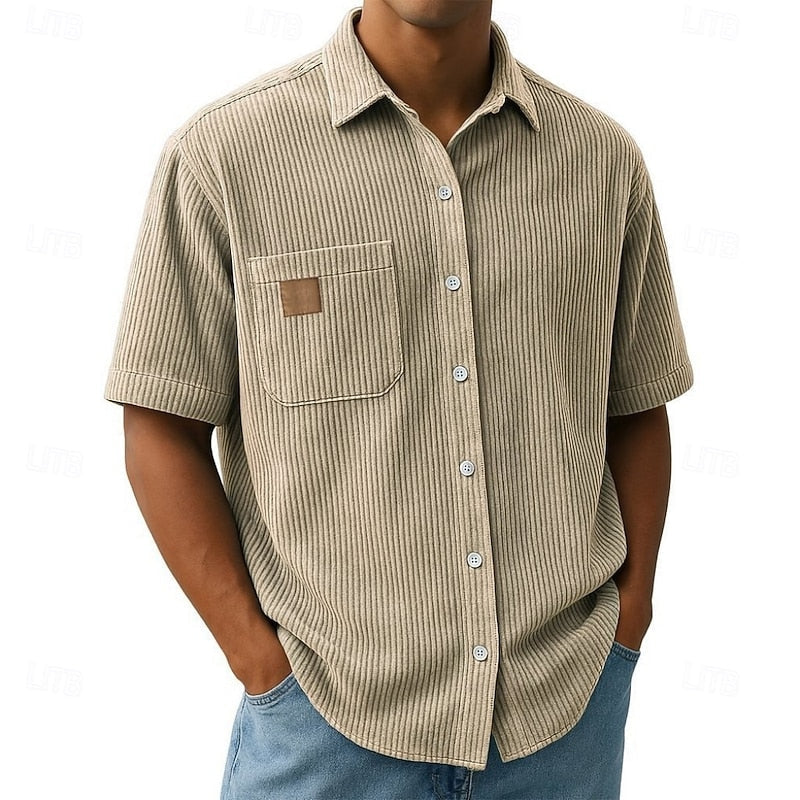 Short Sleeve Shirt for Men, Textured Style
