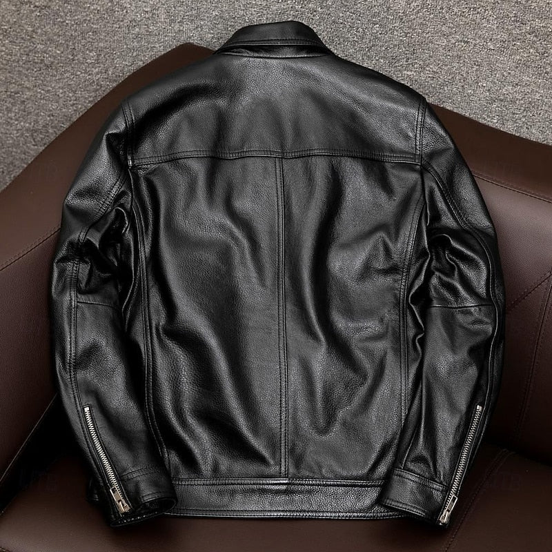 Men's Classic Collared Moto Jacket