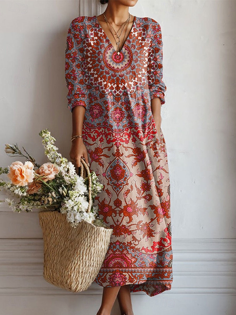 Retro Aztec Dress for Women, Comfortable Style