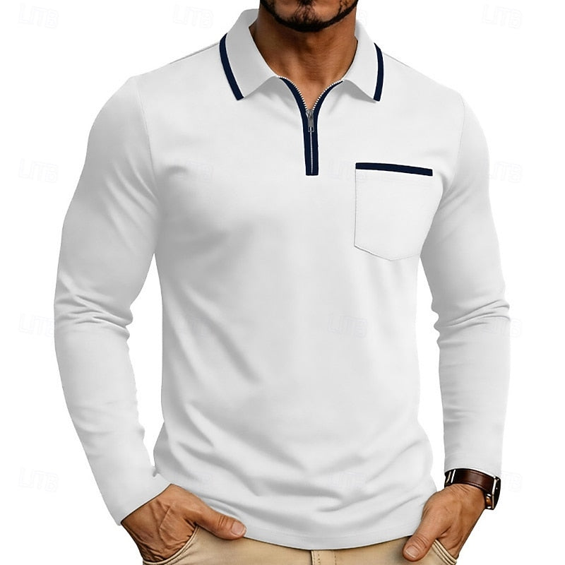 Men's Refined Quarter-Zip Polo Shirt