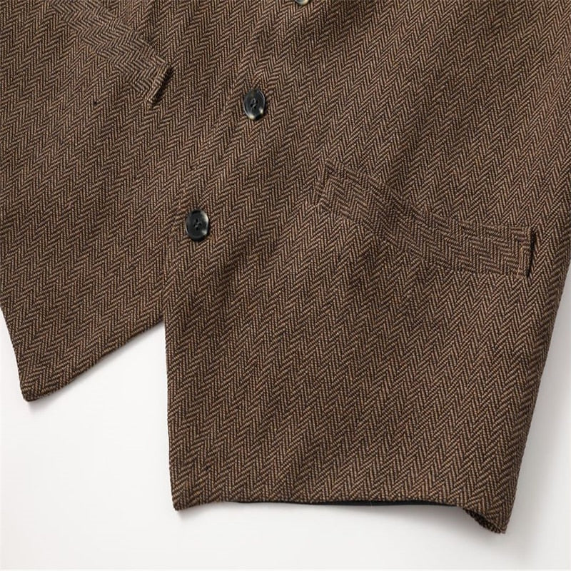 Herringbone Tailored Waistcoat for Men