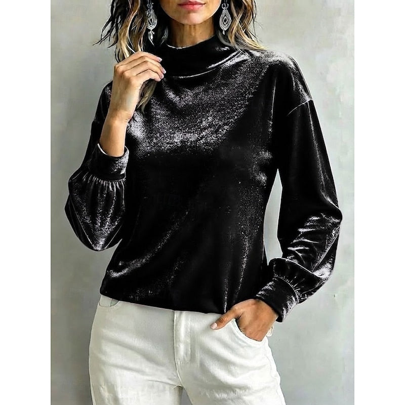 Elegant Mock Neck Blouse for Women