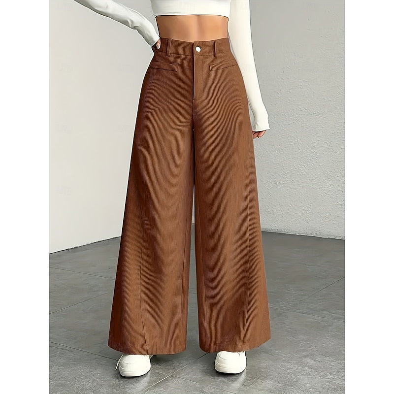 Ladies Wide-Leg Tailored Pants