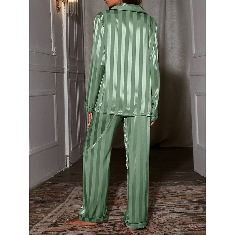 Elegant Long-Sleeve Two-Piece Lounge Set for Women
