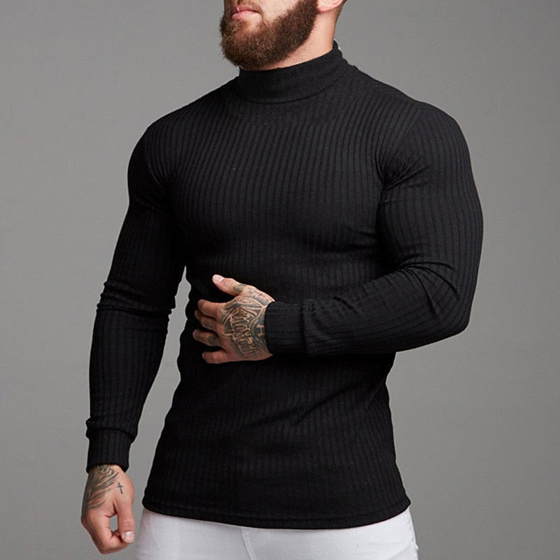 Ribbed Turtleneck for Men, Refined Style