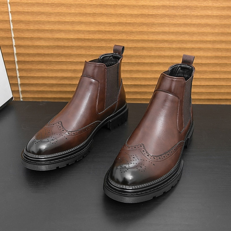 Men's Wingtip Chelsea Boots