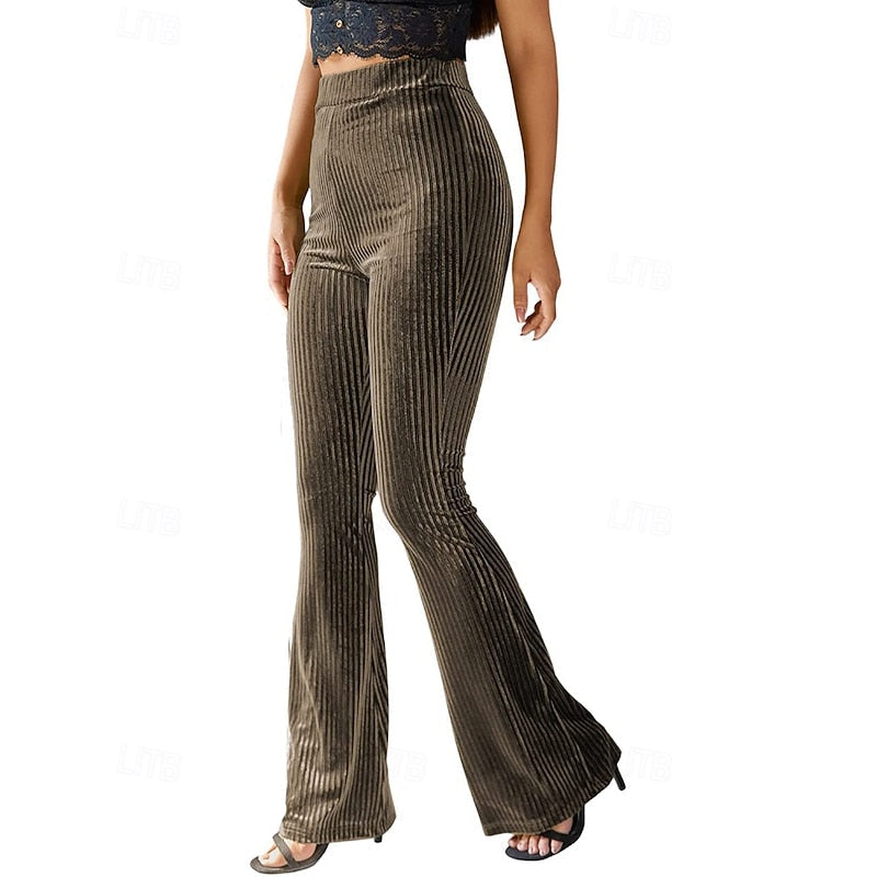 High-Waist Flared Pants for Women, Plus Size