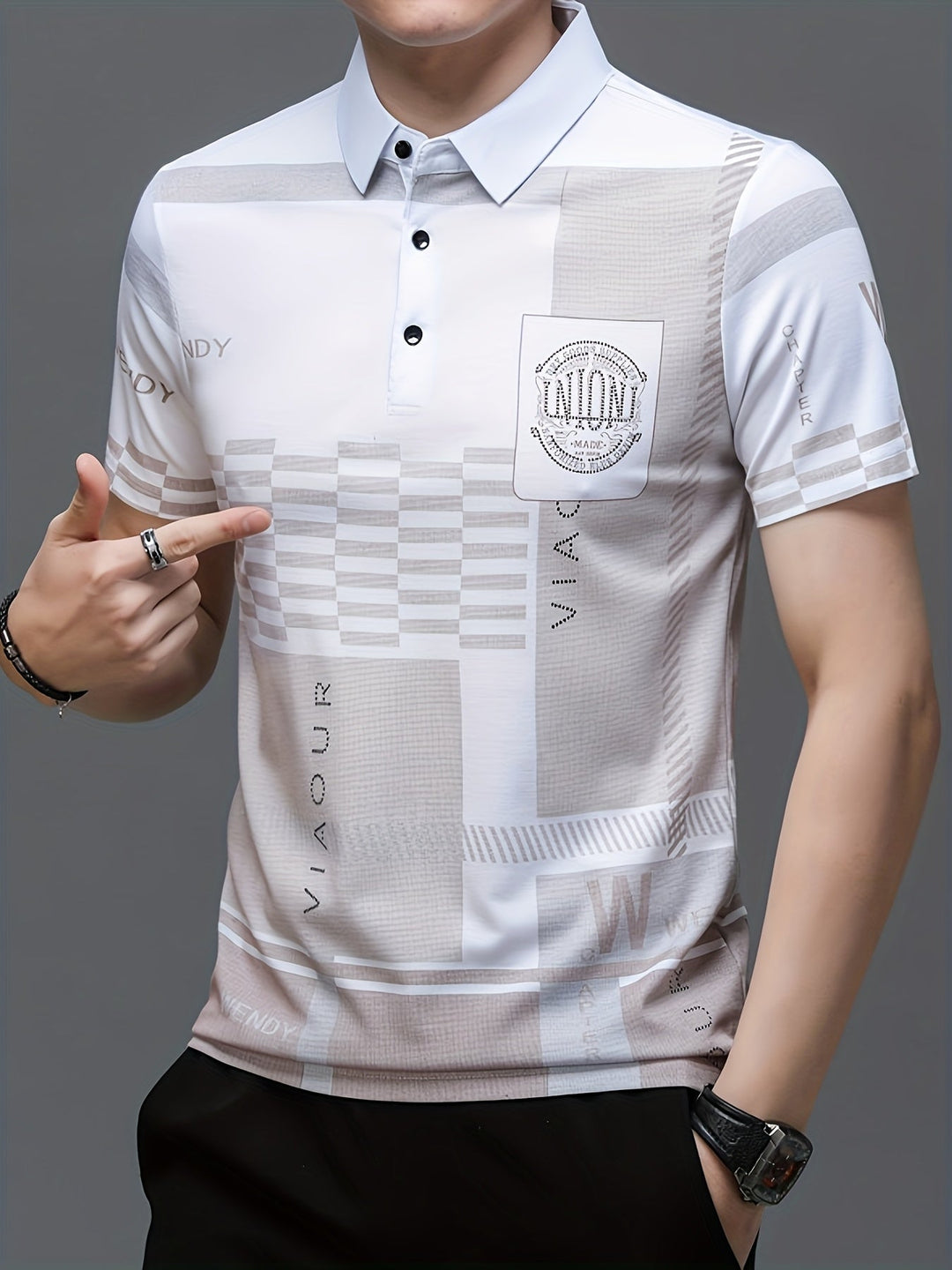 Colorblock Polo Shirt for Men, Refined Style