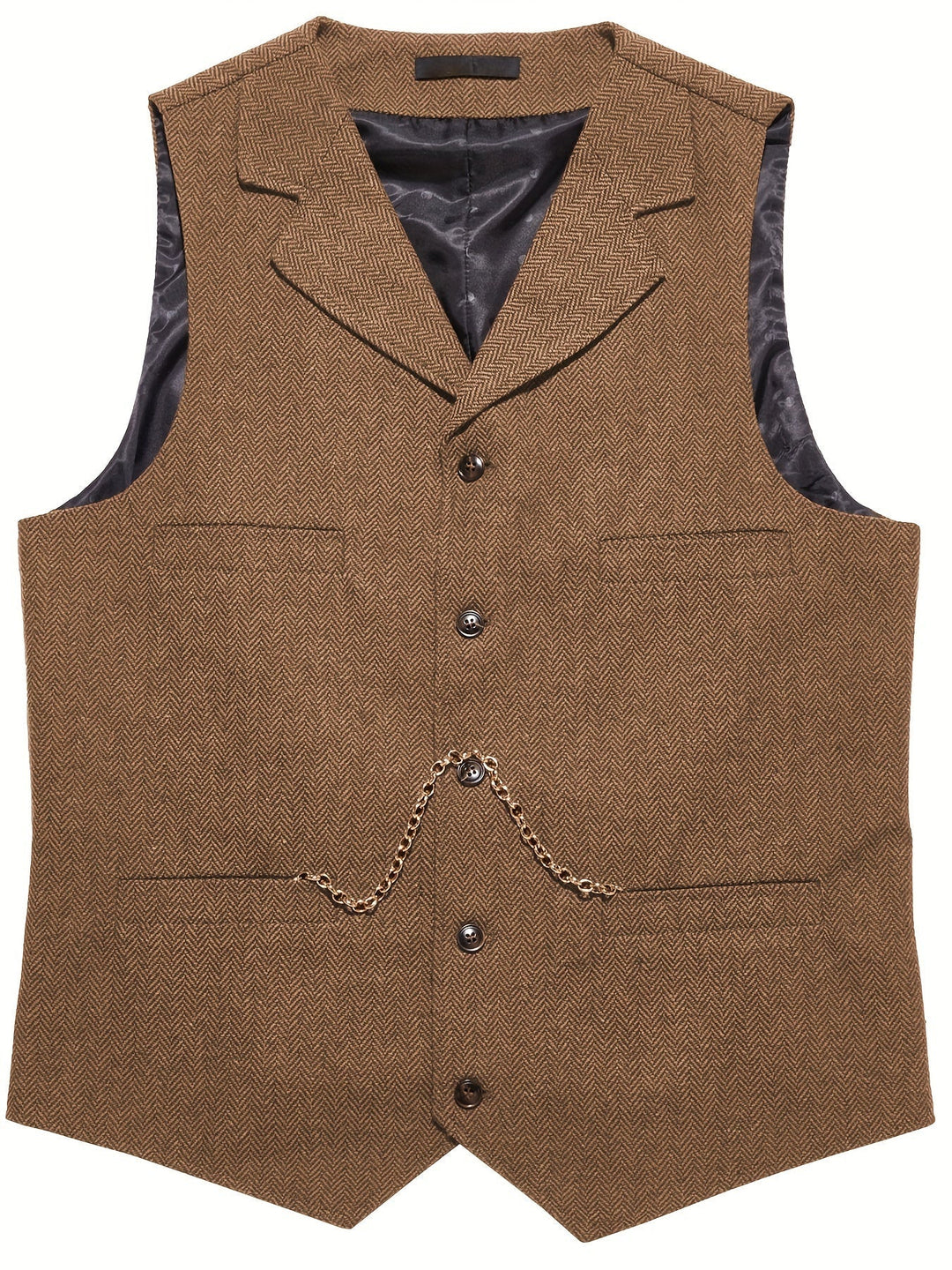Refined Herringbone Waistcoat for Men