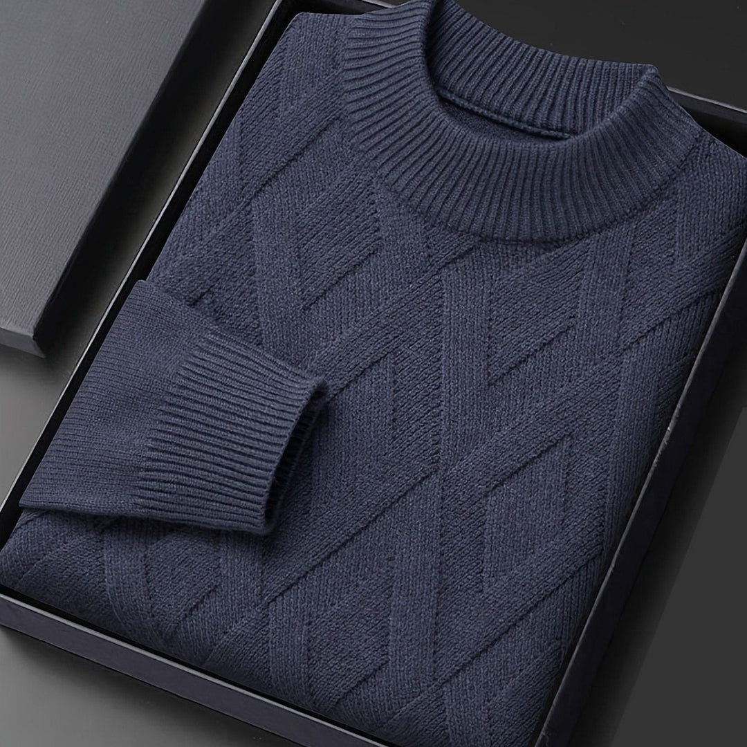 Mock-Neck Sweater, Men's Textured Fit