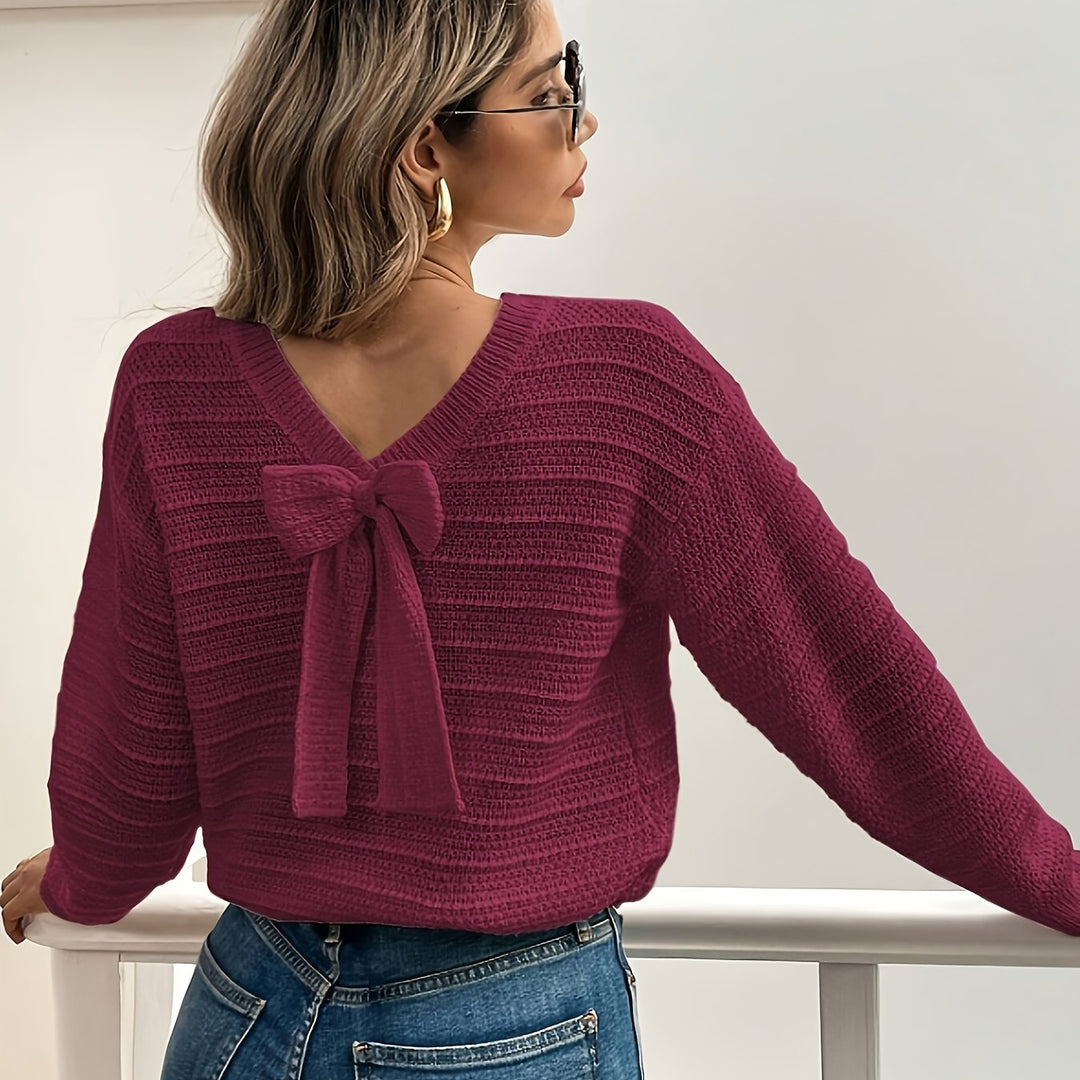 Bow-Detail Knit Sweater for Women