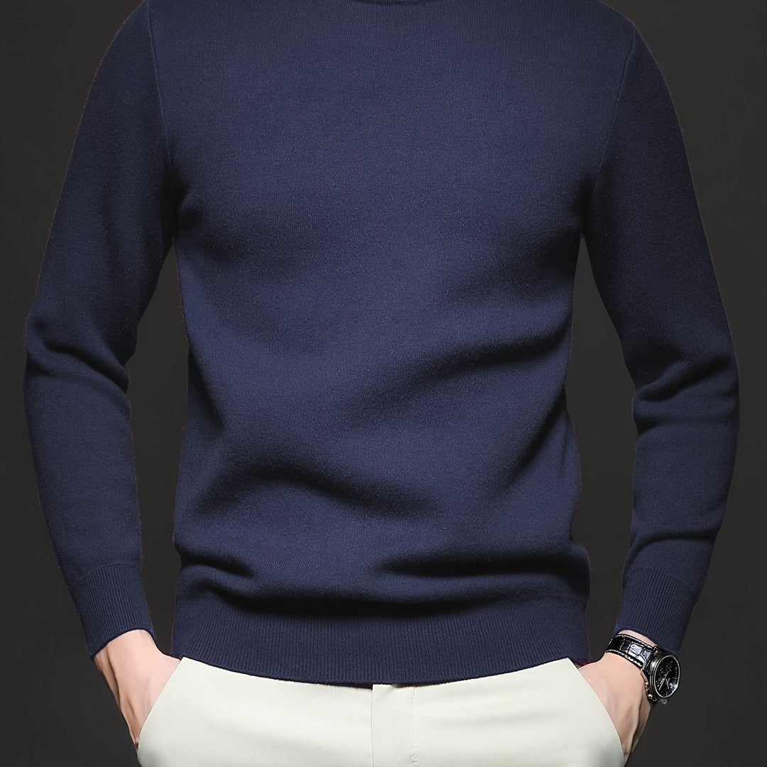 High-Neck Sweater for Men, Refined Style