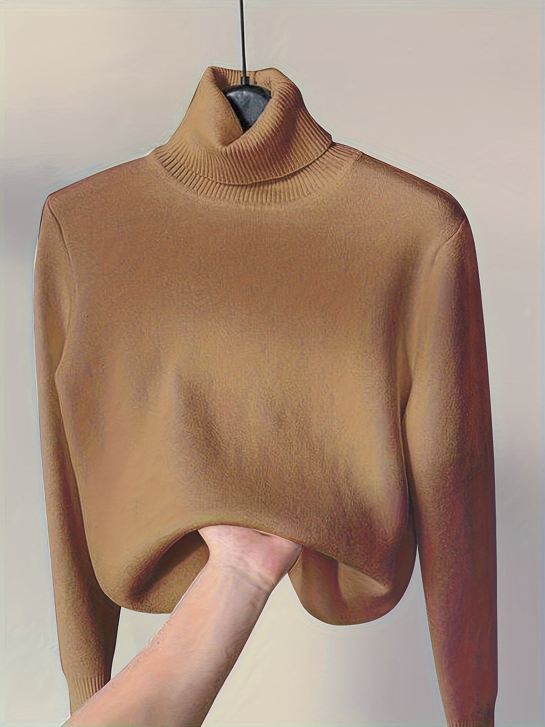 Lined High-Neck Sweater for Women, Cozy Style