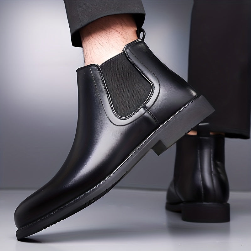 Dark Brown Classic Slip-On Chelsea Boots for Men