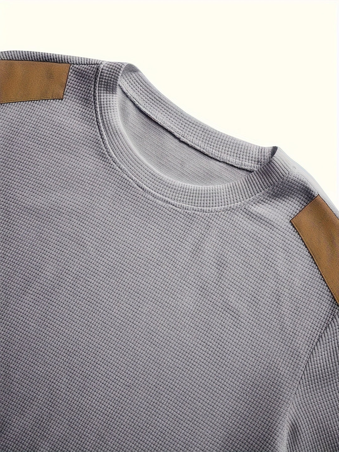 Textured Elbow-Patch Pullover for Men, Plus Size