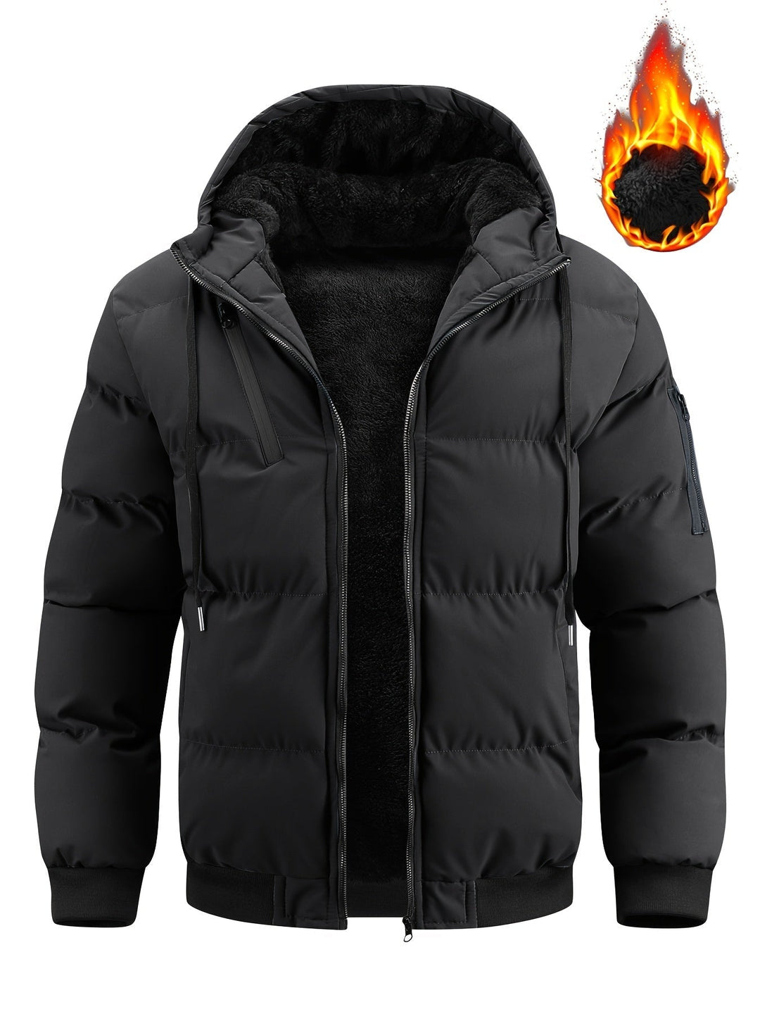 Quilted Hooded Winter Jacket for Men