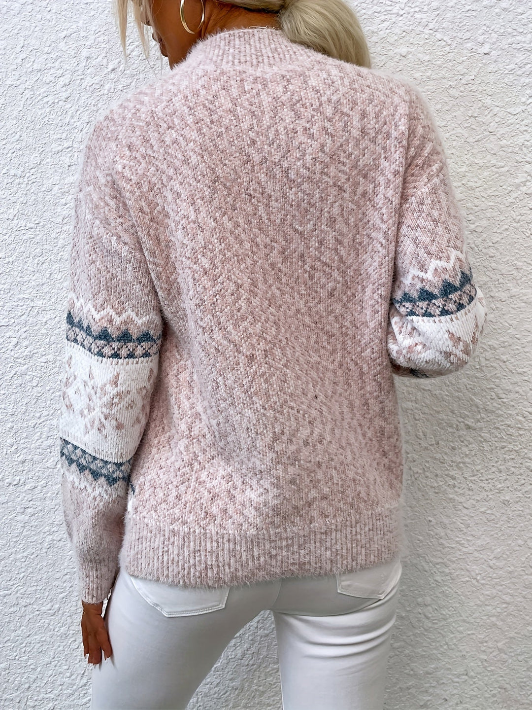 Snowflake Mock-Neck Sweater, Women's Cozy Fit