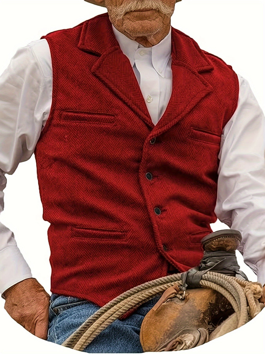 Heritage Herringbone Vest for Men, Plus Size