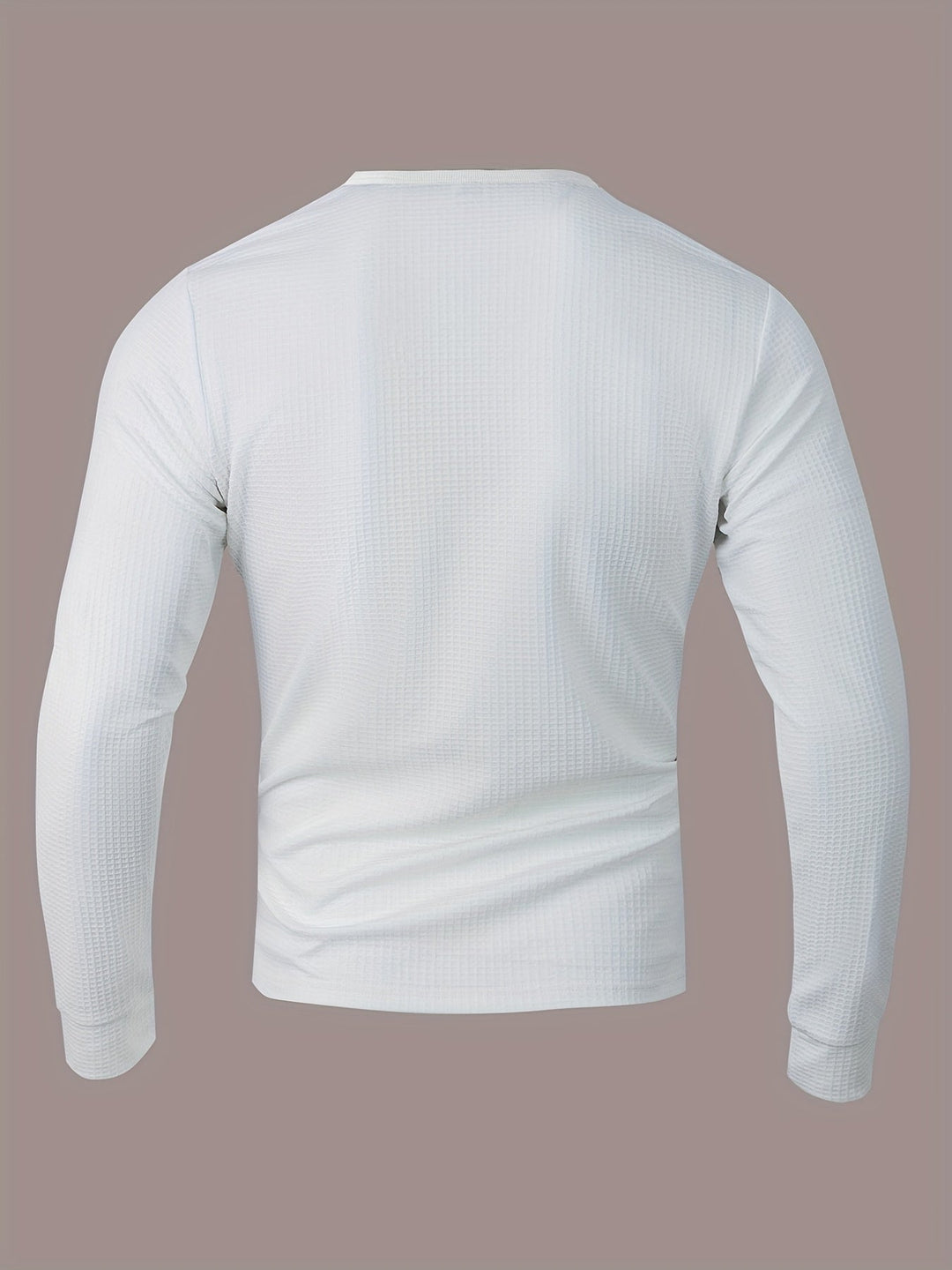 Textured Long-Sleeve Henley for Men, Plus Size