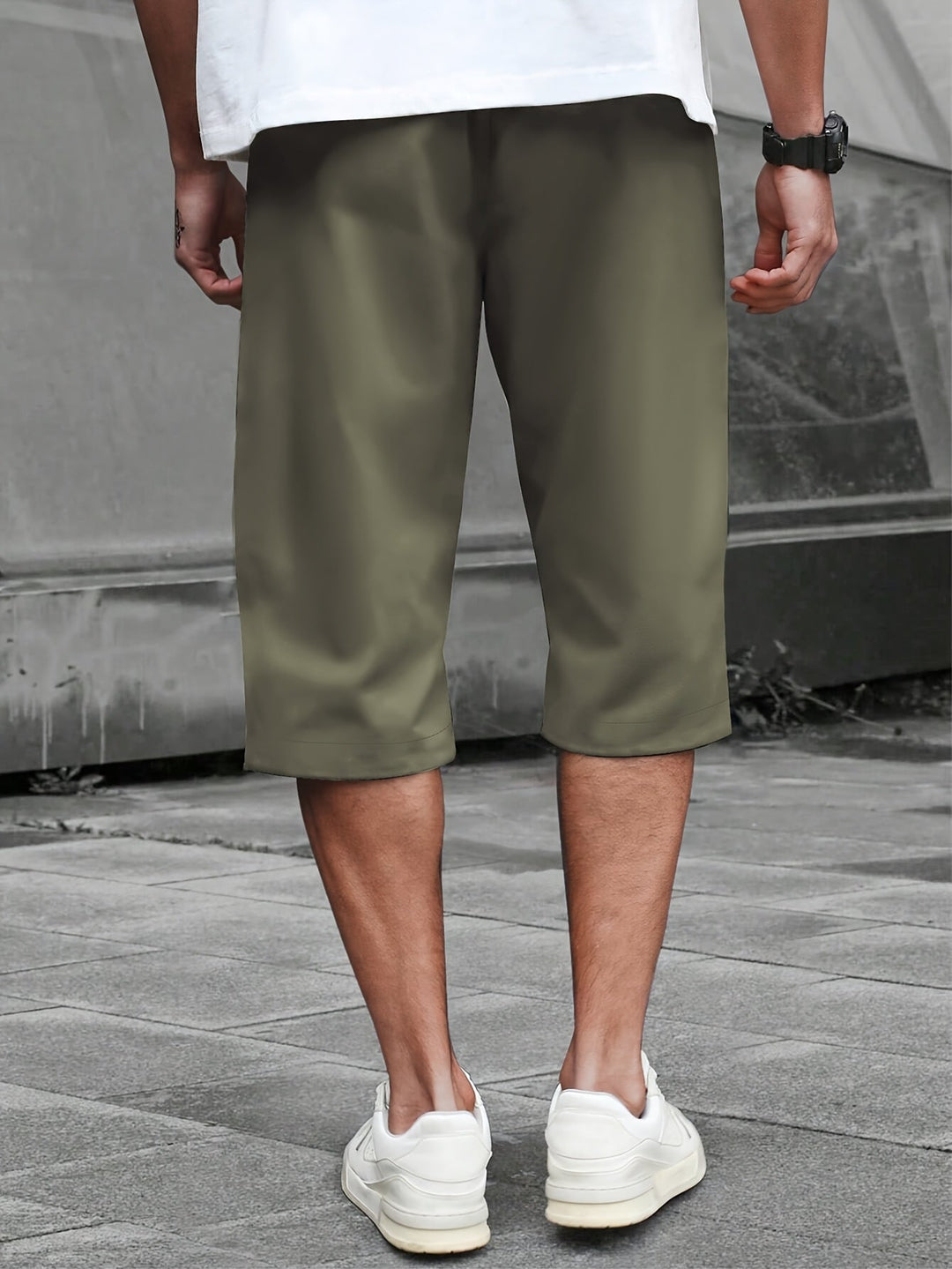 Plus Size Relaxed Drawstring Shorts for Men