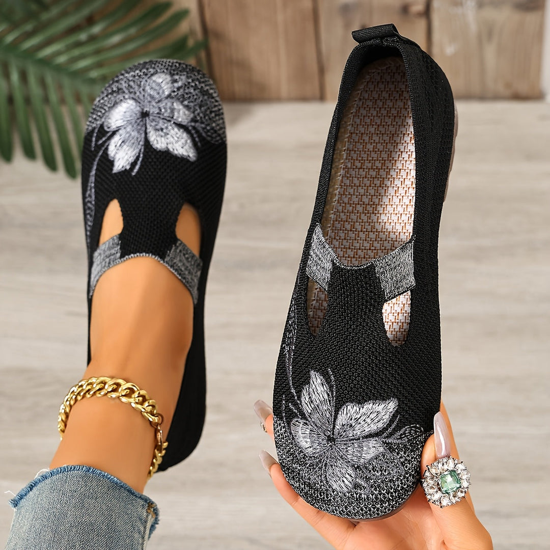 Embroidered Slip-On Flats for Women