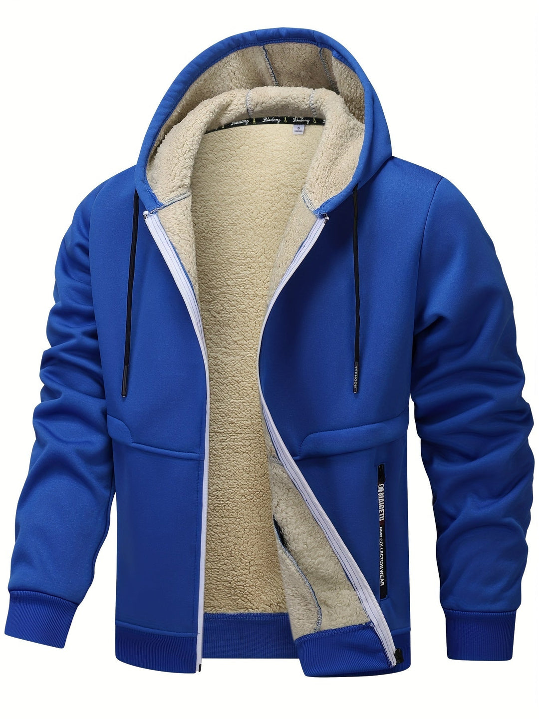 Cozy Hooded Zip-Up Jacket for Men, Plus Size