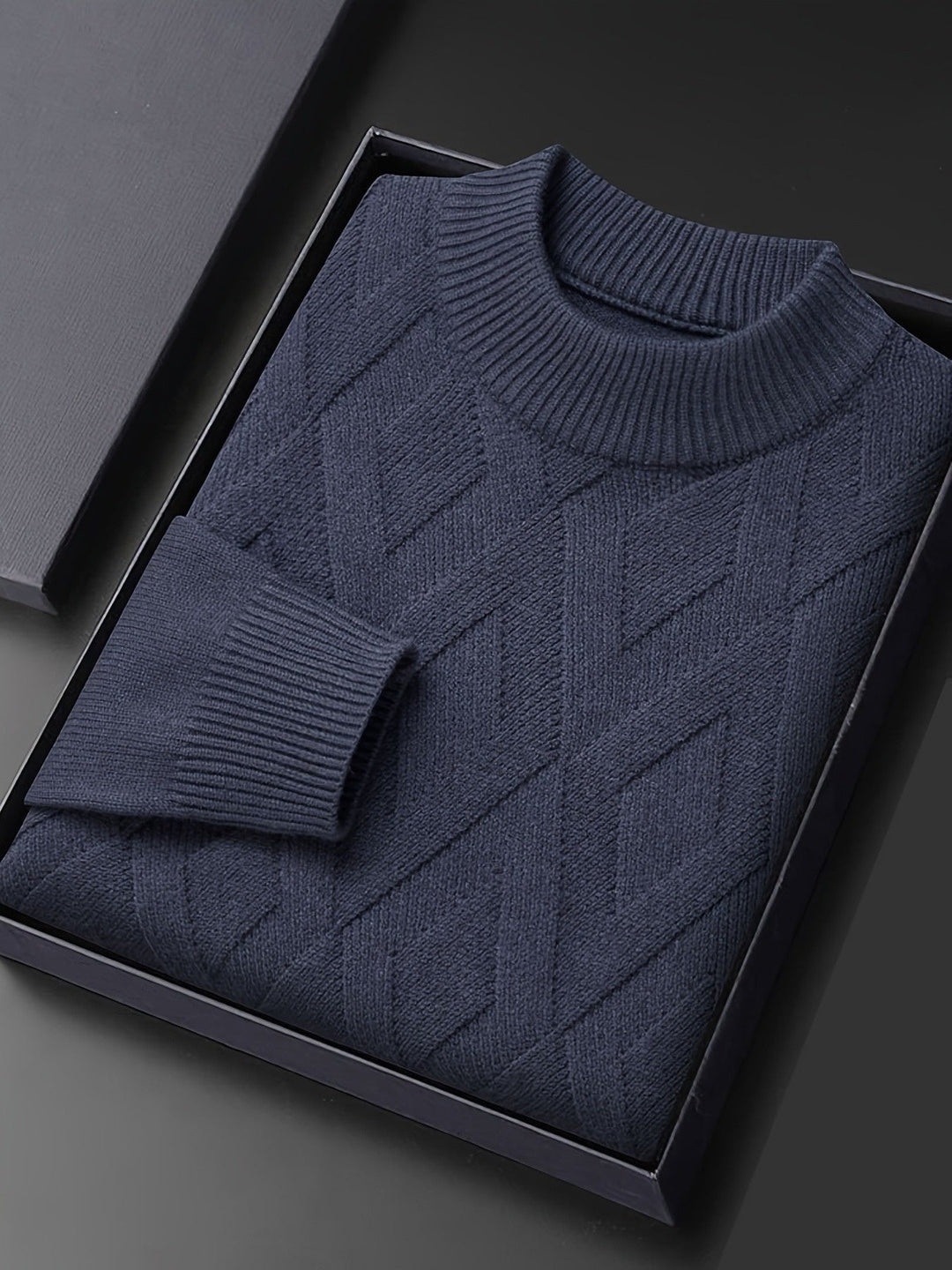 Mock-Neck Sweater, Men's Textured Fit