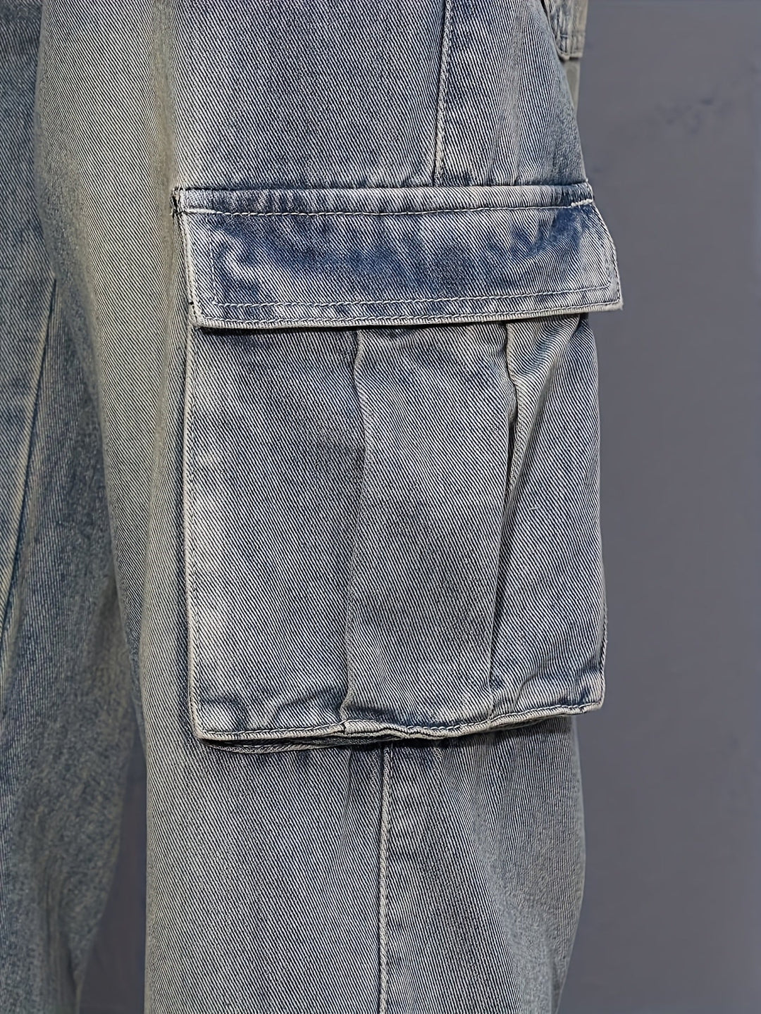 Sea Blue Relaxed Cargo Pants for Men