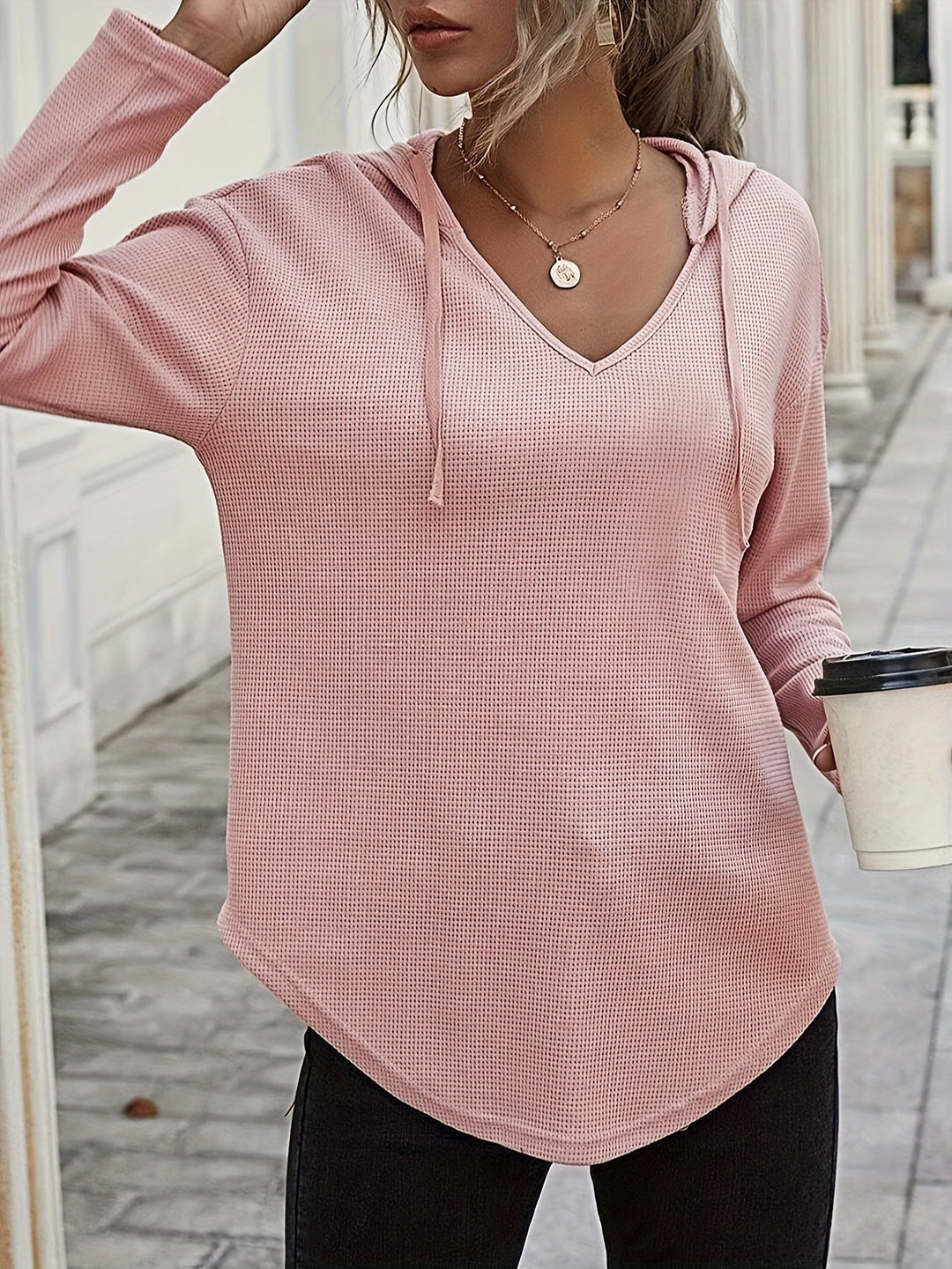 Women's Relaxed V-Neck Hoodie