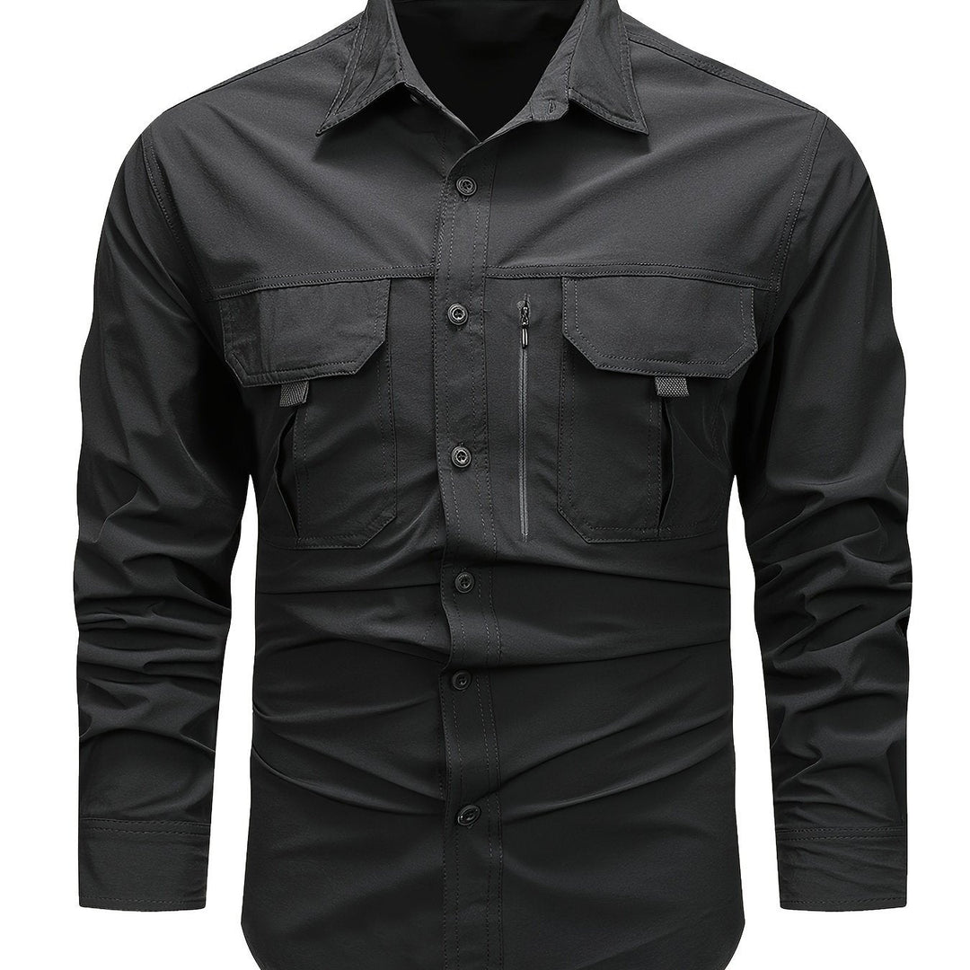 Multi-Pocket Cargo Shirt for Men, Rugged Style