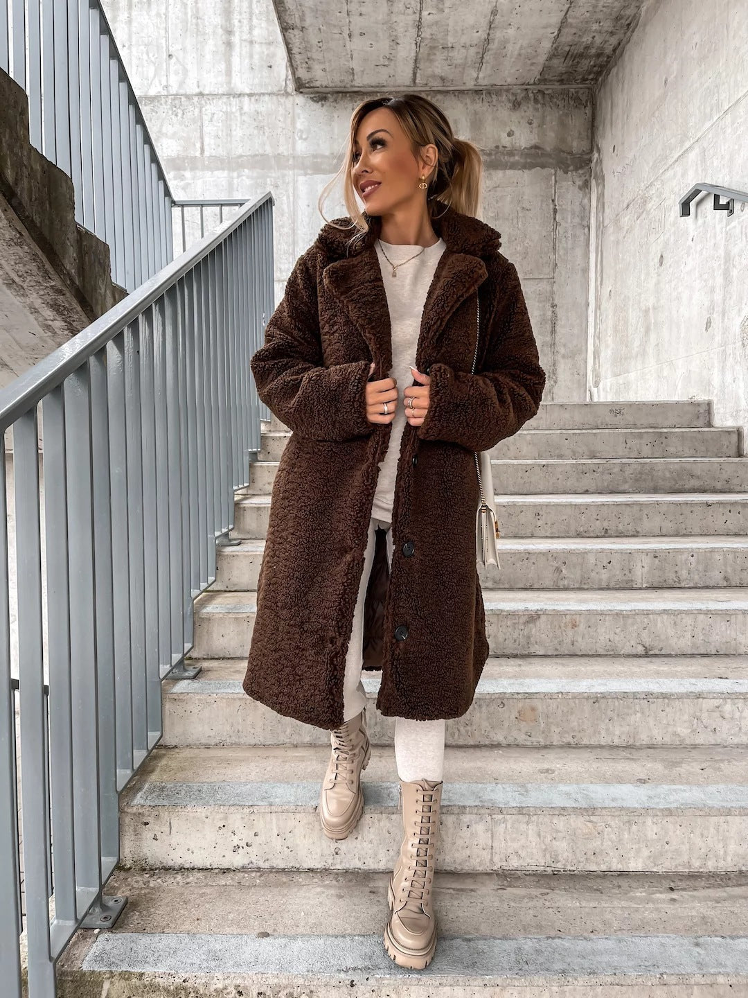 Women's Winter Coat – Apricot, Brown, Dark Brown, Khaki