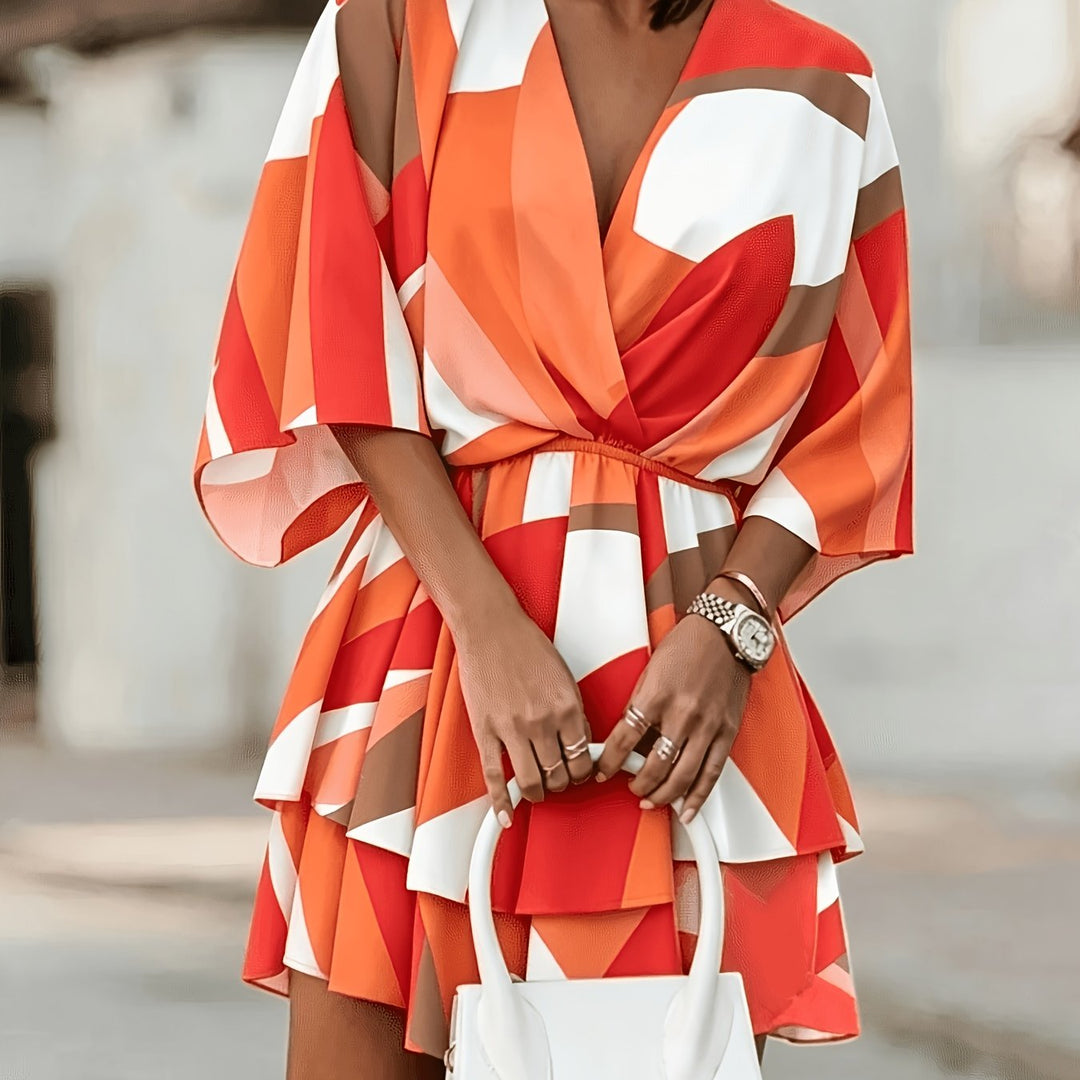 Ladies Flowing Batwing Wrap Dress