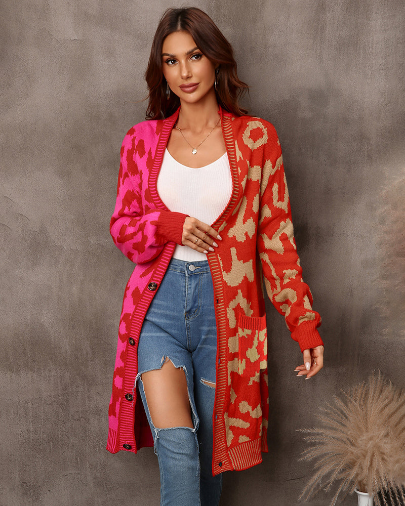 Women's Leopard Print Knit Sweater