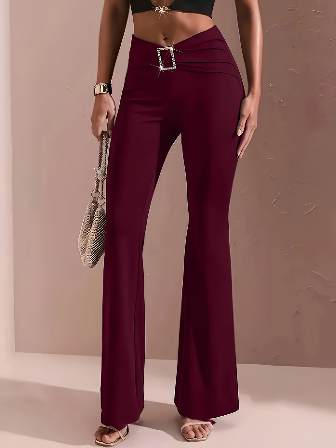 High-Waisted Flared Trousers for Women