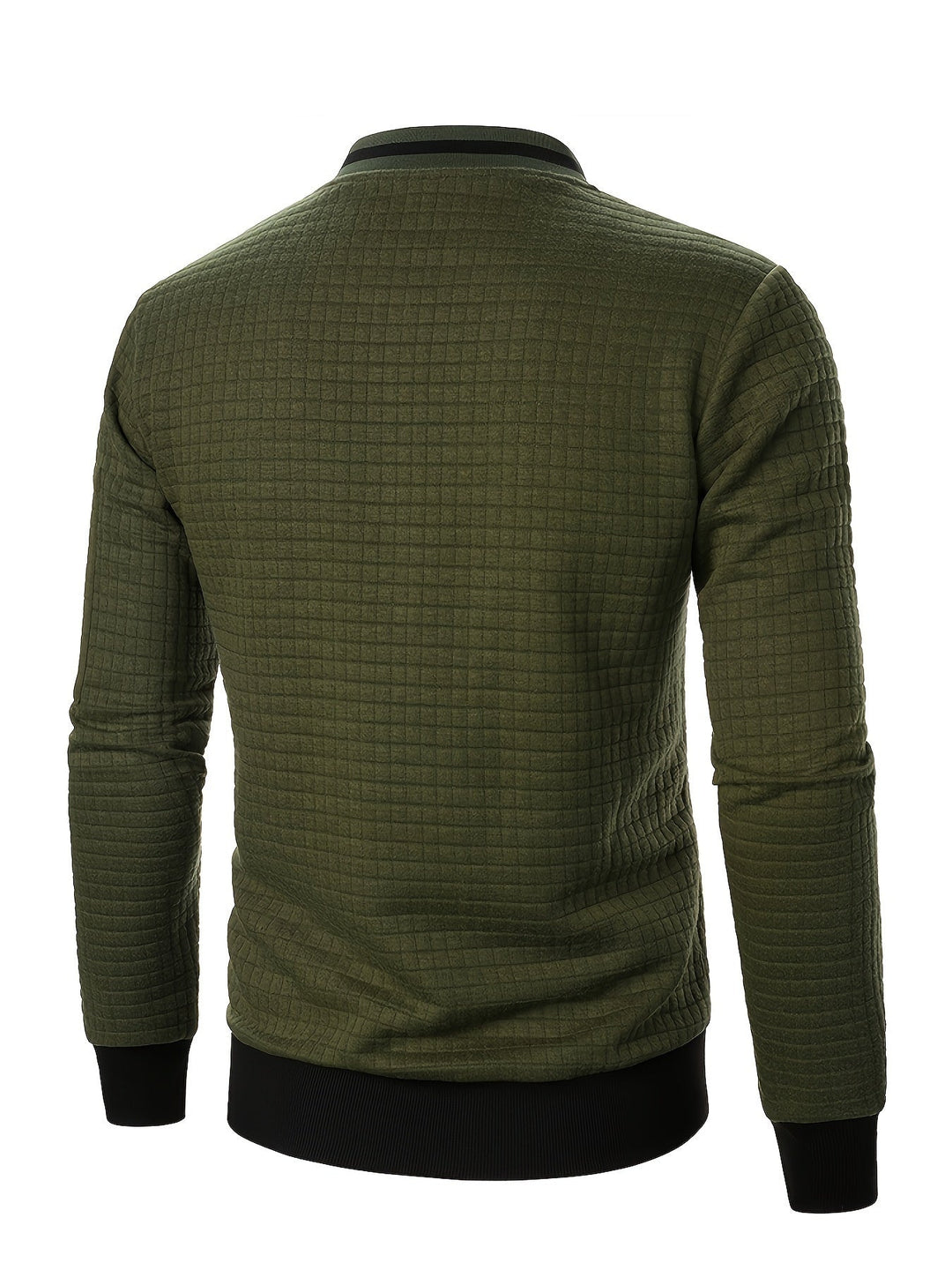 Textured Zip-Up Bomber Jacket for Men, Plus Size