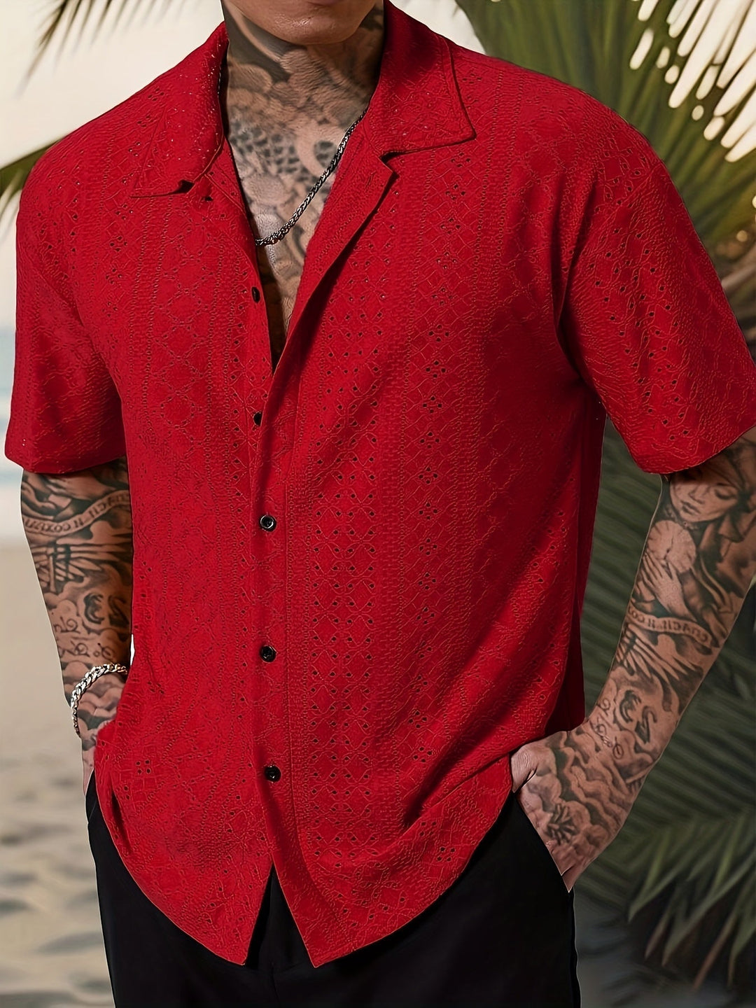 Textured Resort Shirt for Men