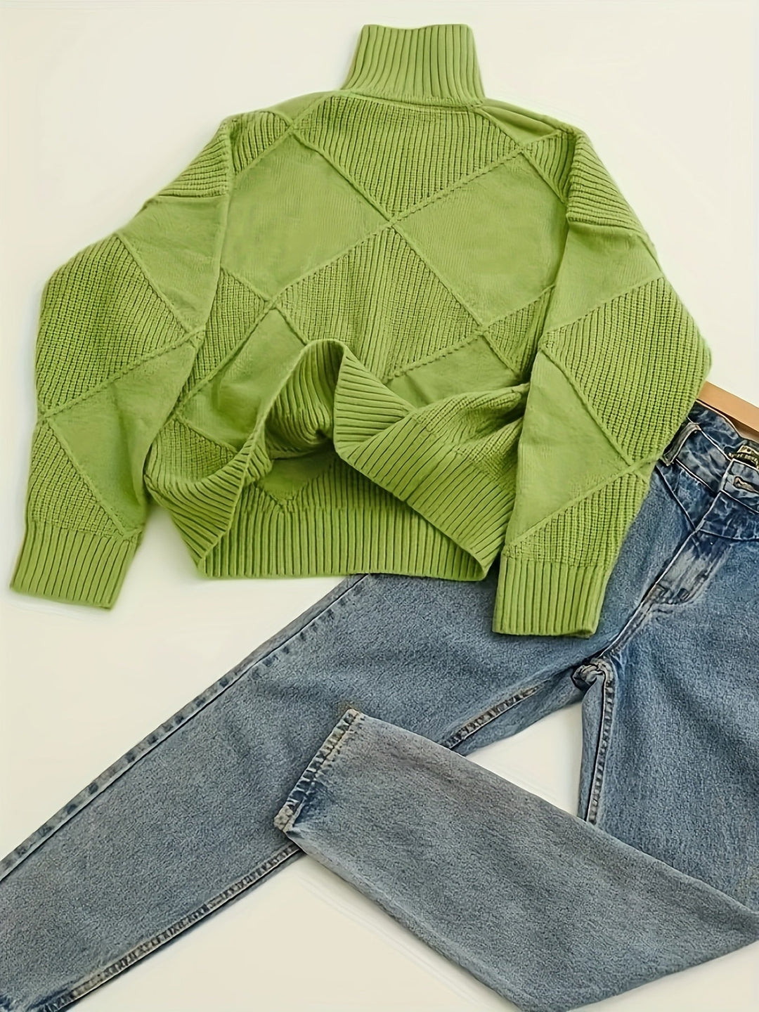 Turtleneck Sweater for Women, Textured Style