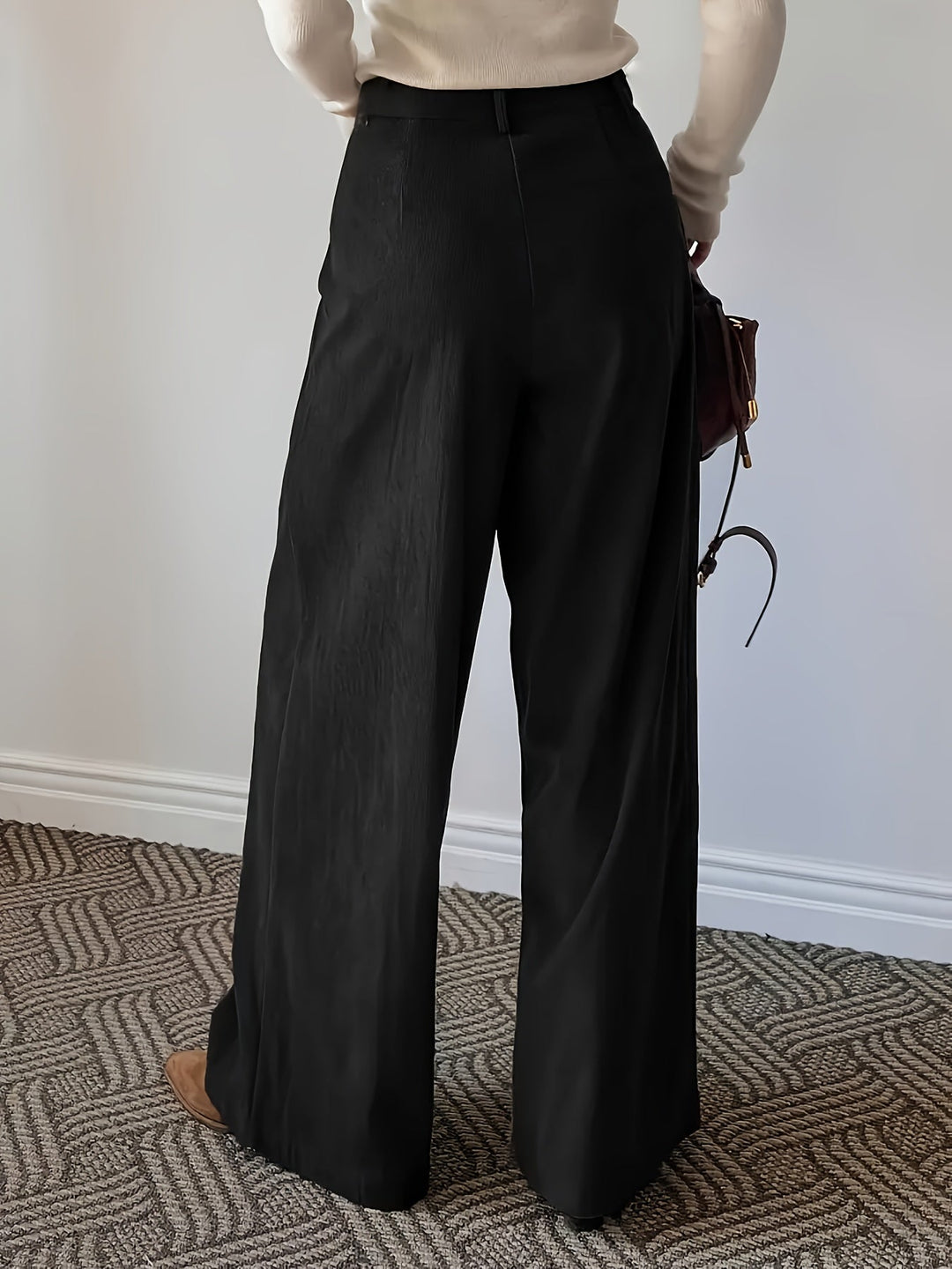 Pleated Wide-Leg Trousers for Women