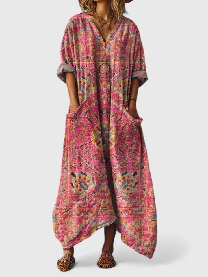 Elegant Oversize Pocket Dress for Women, Plus Size