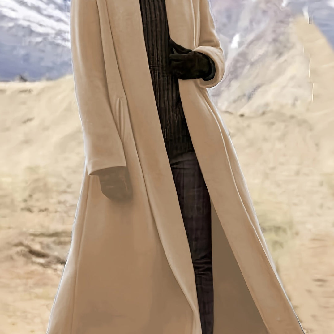 Elegant Longline Coat for Women, Plus Size